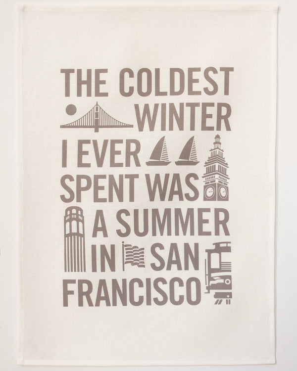 Mark Twain Coldest Winter Tea Towel