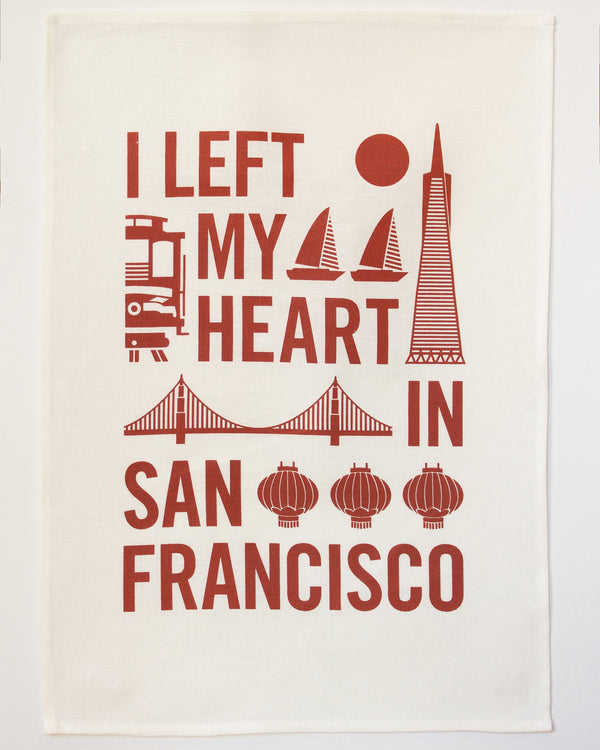 I Left My Heart Tea Towel