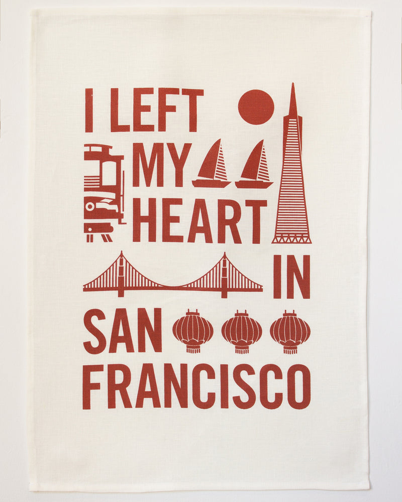 I Left My Heart Tea Towel