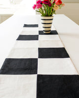 Colorblock Table Runner - Black + Oatmeal + Oyster