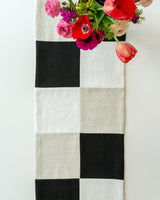 Colorblock Table Runner - Black + Oatmeal + Oyster