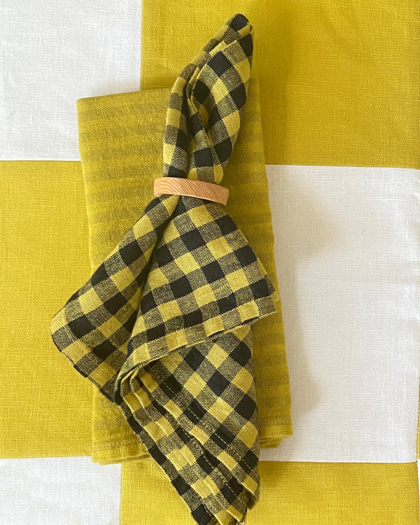 Gingham Napkins in Pear - Set of 2