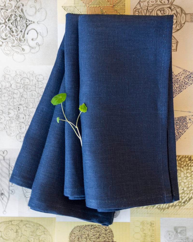 Linen Napkins in Indigo- Set of 4