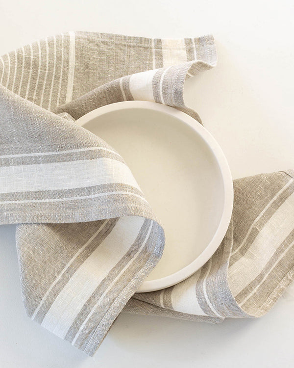 Bistro Stripe Linen Tea Towel