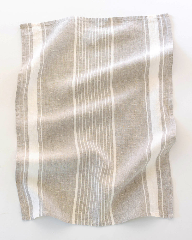 Linen Tea Towel | Brown Stripe