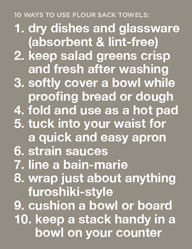 10 Ways to Use Flour Sack Towels