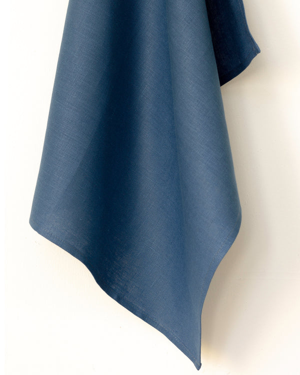 Classic Linen Tea Towel in French Blue