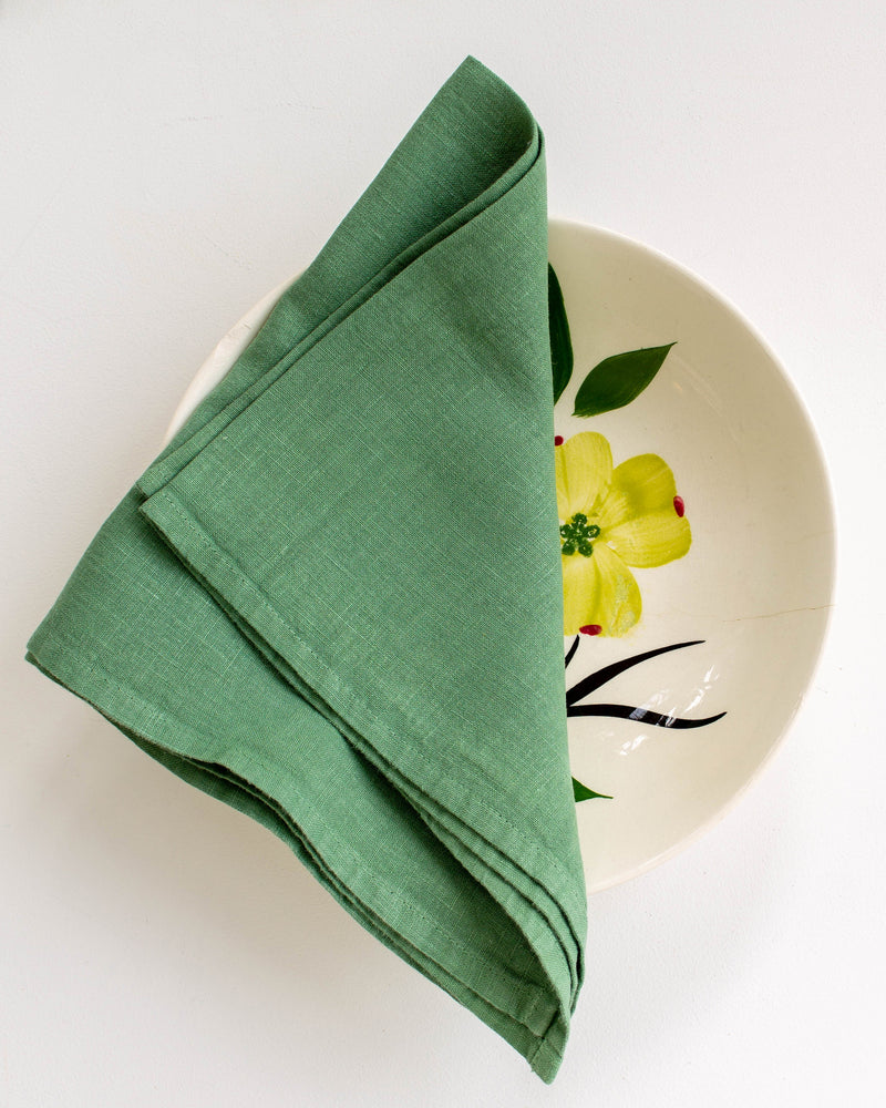 Dyed Linen Napkins in Clover - Set of 2
