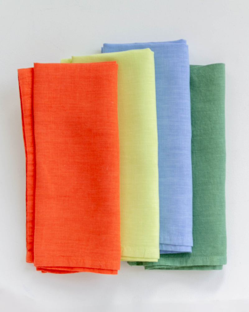 Dyed Linen Napkins in Poppy - Set of 2