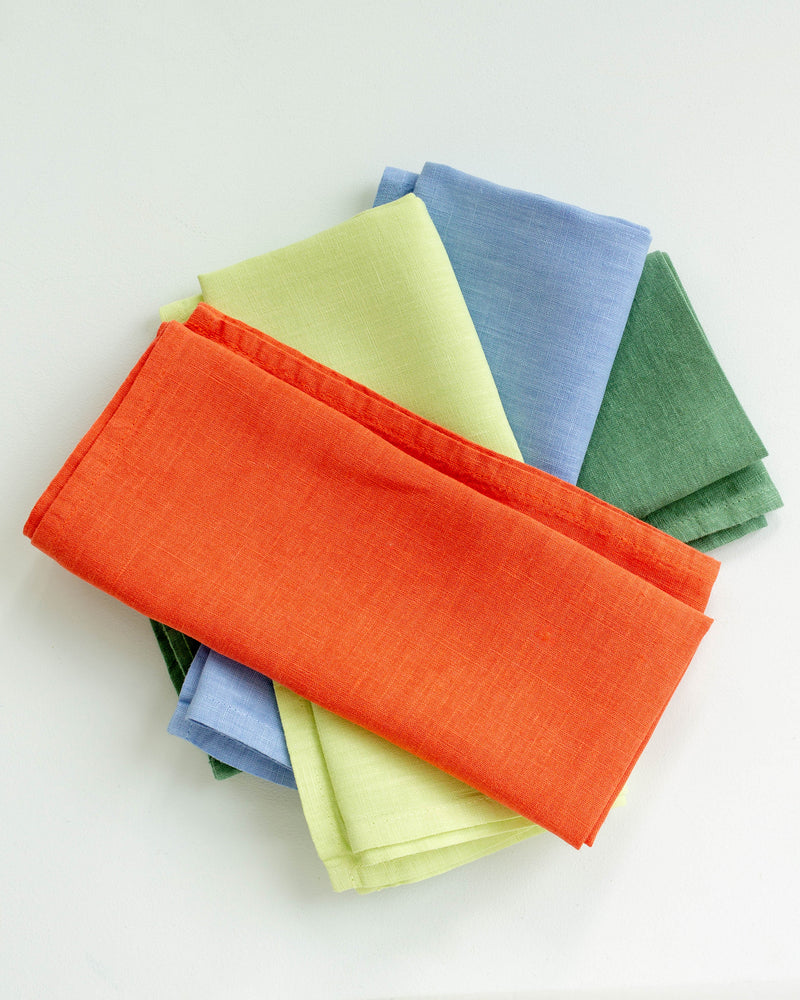 Dyed Linen Napkins in Clover - Set of 2