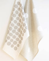Odd Dot Linen Tea Towel in Blanc