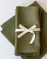 Linen Napkins in Olive - Set of 4