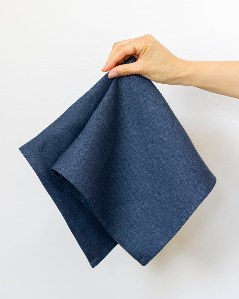 Linen Napkins in Slate Blue- Set of 4