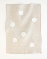 Odd Dot Linen Tea Towel in Blanc
