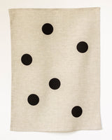 Odd Dot Linen Tea Towel in Noir