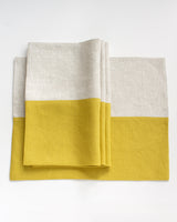 Linen Placemat in Citrine and Oatmeal