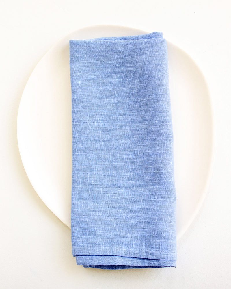 Dyed Linen Napkins in Periwinkle - Set of 2