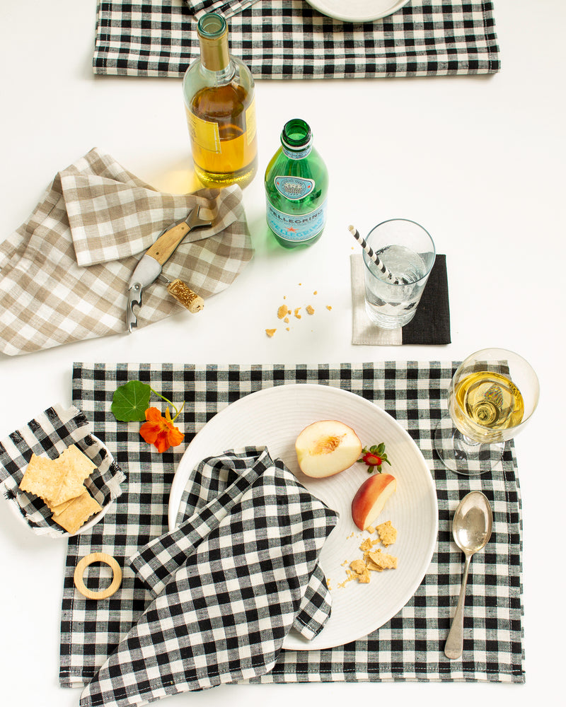 Gingham Tea Towel in Black