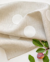 Odd Dot Linen Tea Towel in Blanc