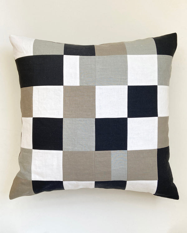 Patchwork Linen Pillow Cover - 24" Square